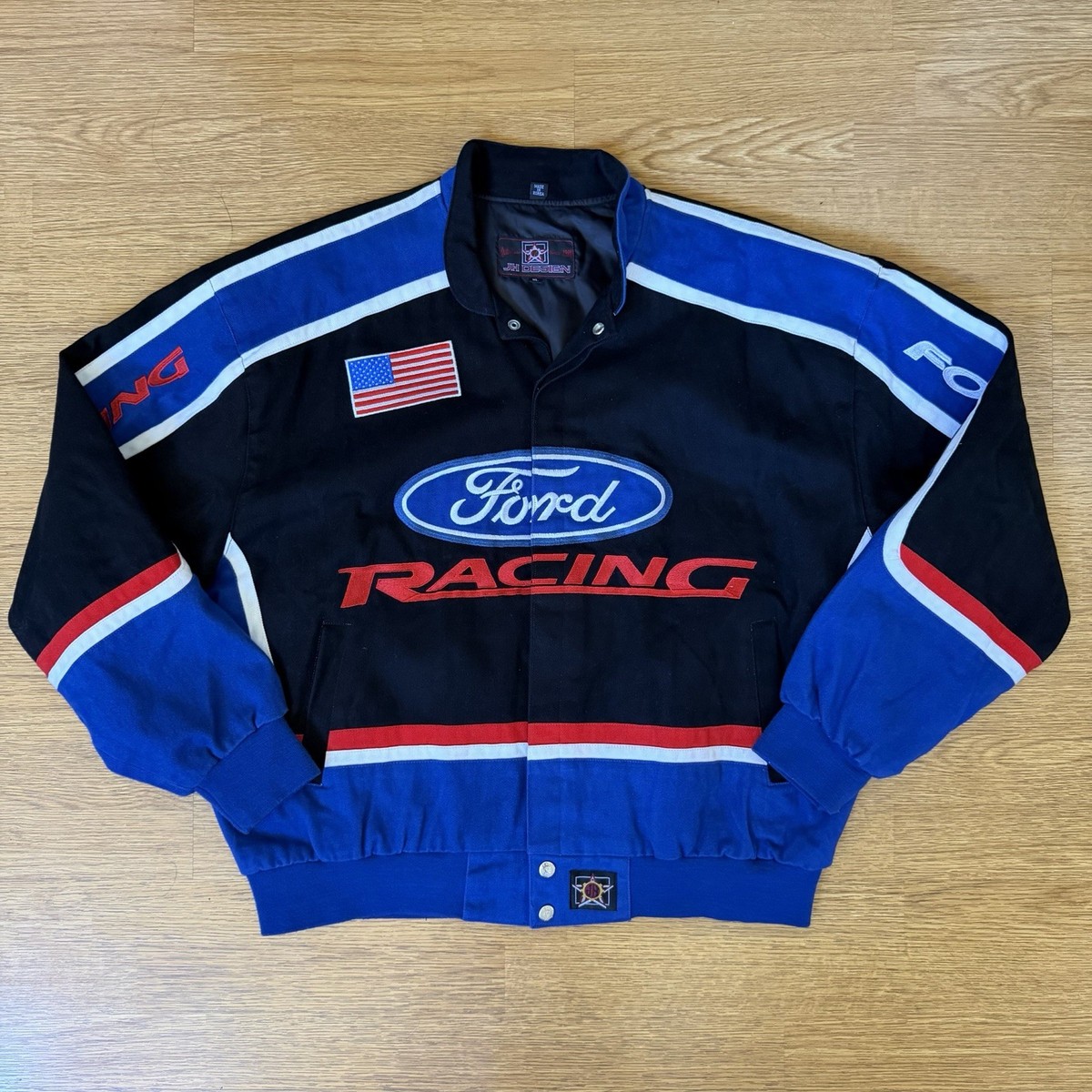 Ford Motor Company JH Designs Jacket Mens XL NASCAR Racing Snap