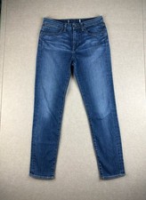 Vintage Paper Denim & Cloth Jeans Womens 28 Blue Skinny Mid Rise USA Made Y2K