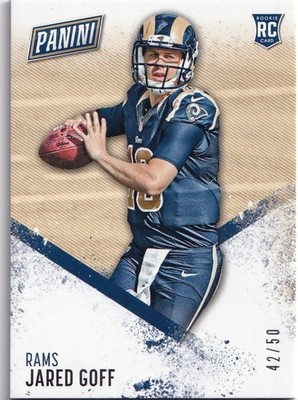 Jared Goff 2016 Panini Day Thick Stock Rookie RC 42/50 #65 Los Angeles Rams