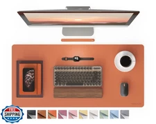 RENMTURE PU Mouse Pad, Faux Leather Large Desk Pad, Home Work Office Accessor