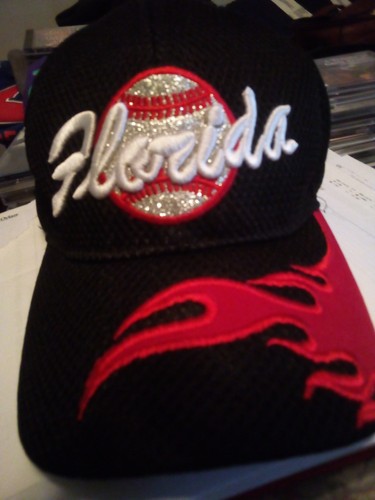Florida Baseball Cap schwarz & pink verstellbar Kappe Baseball rot & silber Pailletten - Bild 1 von 2