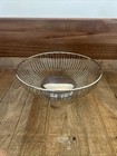 Vintage Mid-Century Modern Silver Open Spoke Wire Metal Round Fruit Bowl 9 3/4”  — photo 10