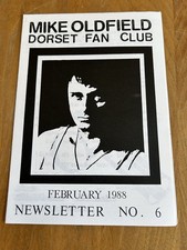 Mike Oldfield Dorset Fan Club Newsletter No.6.Magazine 1988.Ex Con