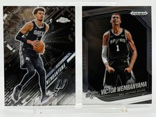 2025 Topps CHROME / Panini Prizm - VICTOR WEMBANYAMA (Silver/Black 2-Cards)