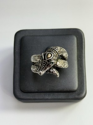 JAI by John Hardy Sterling Silver & 14k Gold Crocodile Bypass Ring, Sz 11, 19.1g