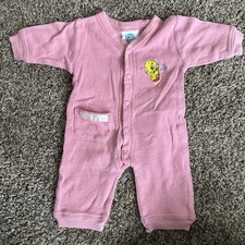 Baby Looney Tunes Tweety Bird One-Piece Snap Outfit Size 3 Months Vintage 90s