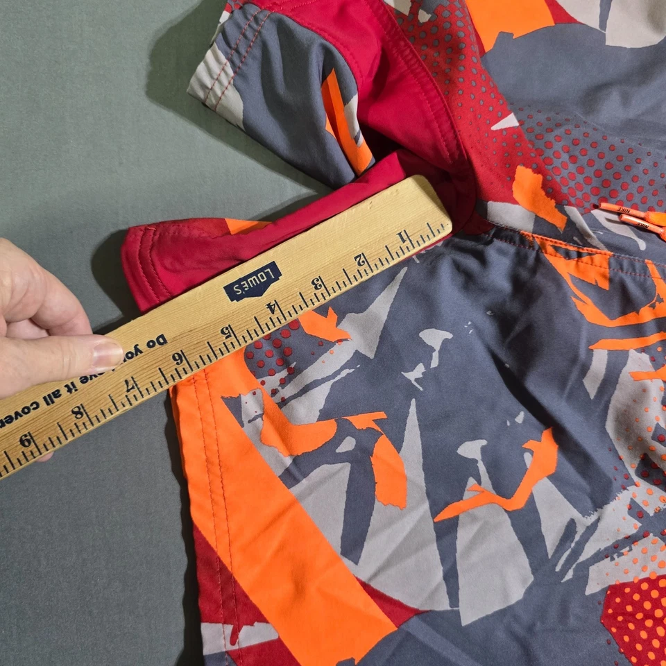 Nike Swim Trunks Board Shorts | Men’s XL  Red Gray Orange  lined pockets - Image 2 of 4