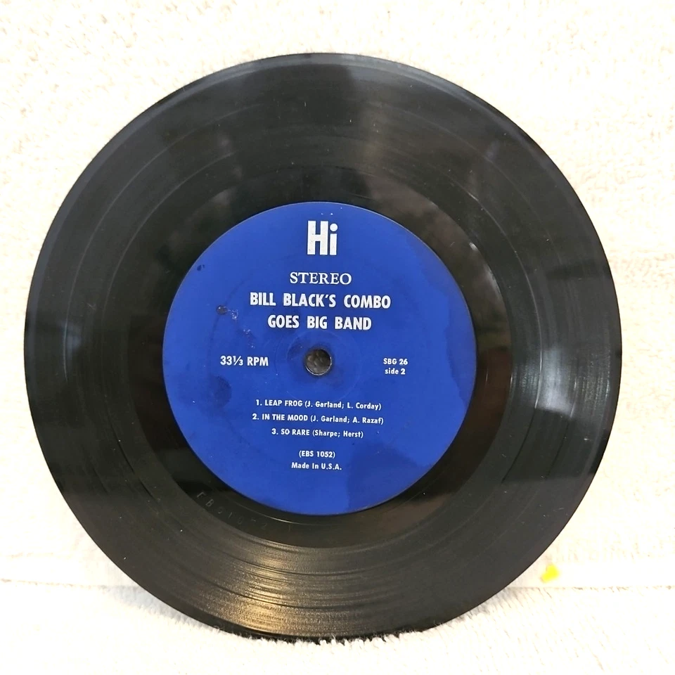 Bill Black's Combo–Goes Big Band-1964 Hi Records SBG 26 7" 33 RPM EP Mini Album Foto 4 de 4