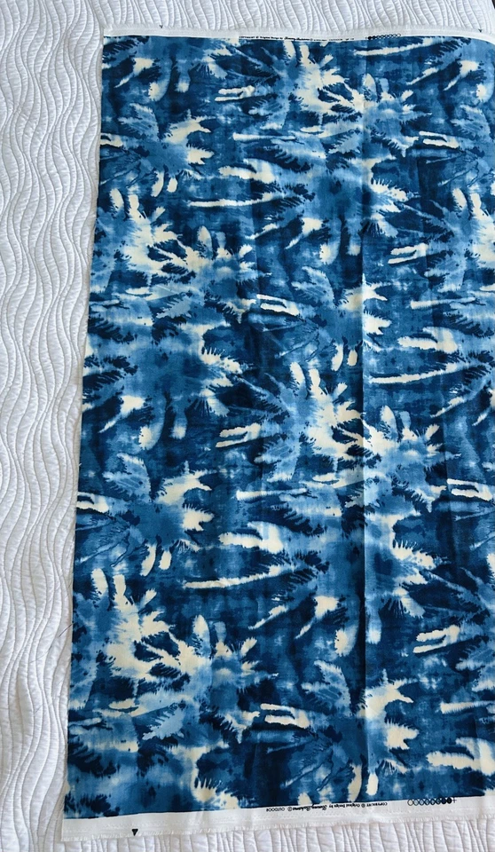 Nuevo, 2 YDS de Divertida TELA EXTERIOR TOMMY BAHAMA, en tonos teñidos con corbata de azul índigo Foto 2 de 4