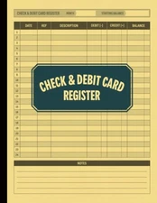Check & Debit Card Register: Large Checking Account And Bank Transaction Log Boo