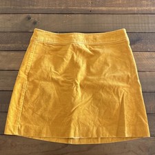 J.CREW Corduroy A-Line Mini Skirt Yellow Size 6