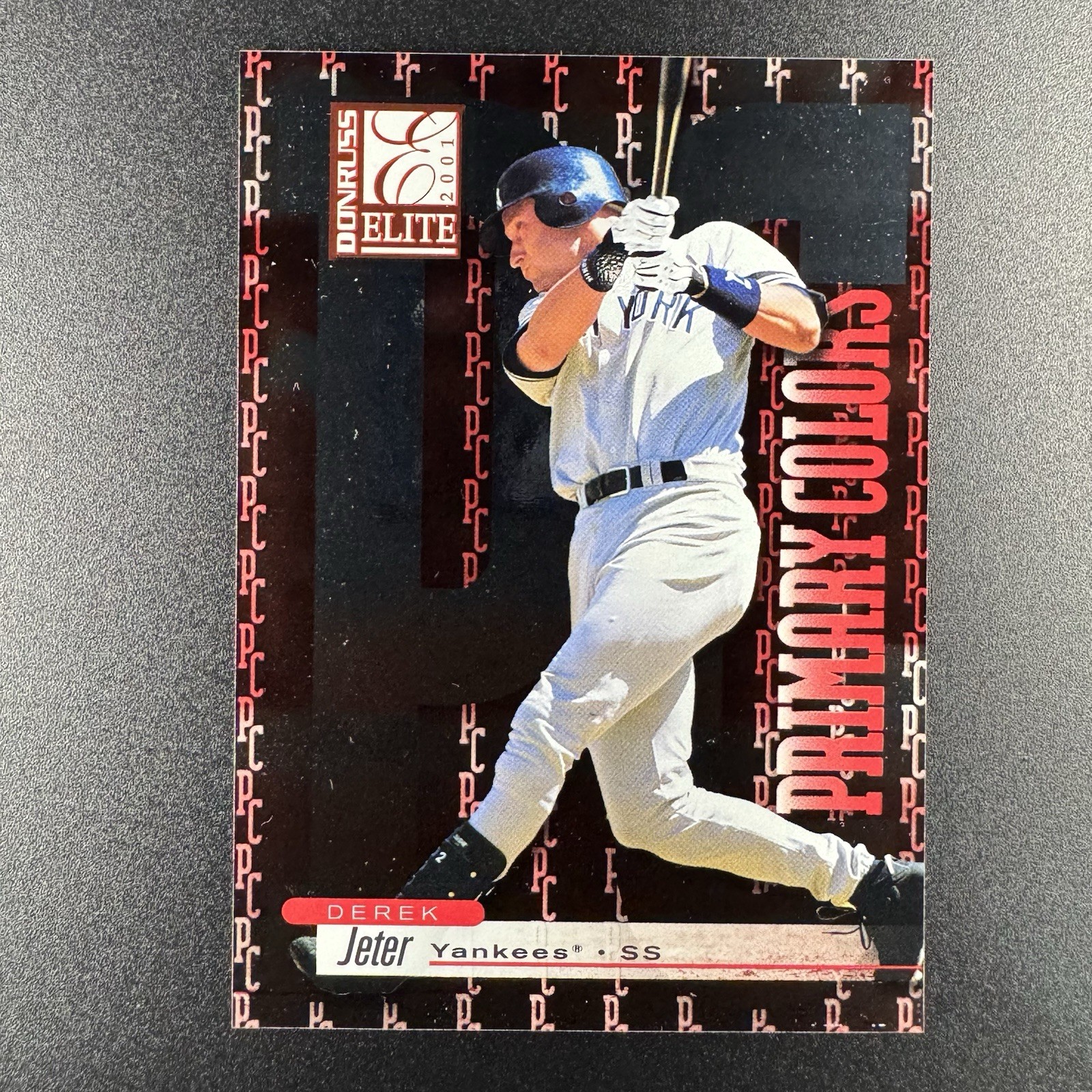 Derek Jeter 2001 Donruss Elite #PC-5 Primary Colors Red /975 YANKEES