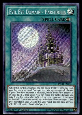 Yu-Gi-Oh TCG The Infinity Chasers #INCH-EN033 Evil Eye Domain ScR,1st Ed.