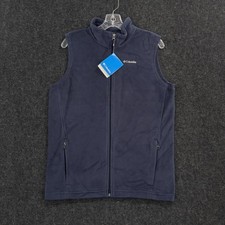 Columbia Steens Mountain Vest Youth XL Navy Blue Fleece Full Zip Pockets