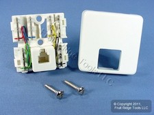 Leviton C2645-W White Surface Mount 6-Wire Phone Jack Telephone