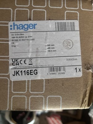 HAGER JK116EG 16 MODULE HUTSCHIENEN ERWEITERUNGSBOX MIT KLAREM DECKEL