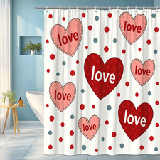 Playful Hearts Shower Curtain for Kids Bathroom Decor