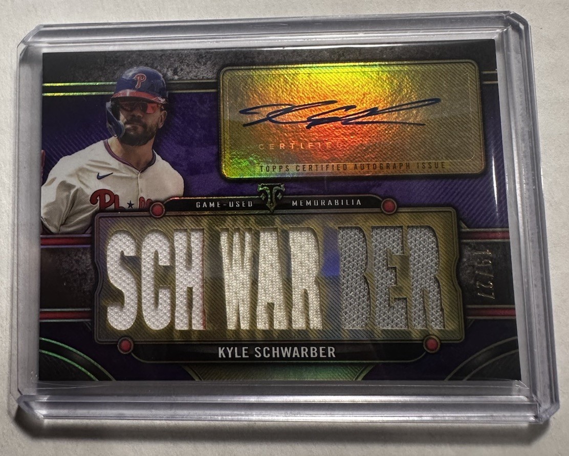 2024 Topps Triple Threads Kyle Schwarber Patch Auto /27 (Game Used!)