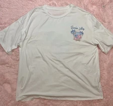 Shein White Summer Vibes Graphic Print T-Shirt Women’s Size 2XL