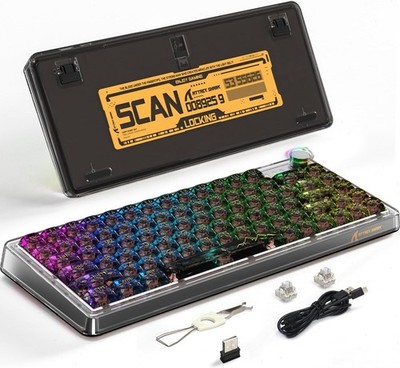 ATTACK SHARK K75 75%-Tastatur, Tri-Mods Mechanische Tastatur mit Gasket-Montage