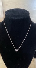 Touchstone crystal Heart Necklace Made By Swarovski 14”