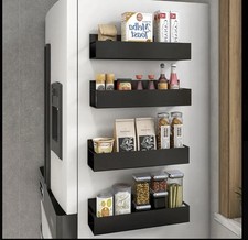 4pcs Moveable Magnetic Spice Rack Refrigerator Organizer Metal Magnetic Shelf f