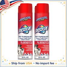 2 Pack Resolve Pet Specialist Carpet Cleaner Foam Pet Stain Odor Remover 22 Oz