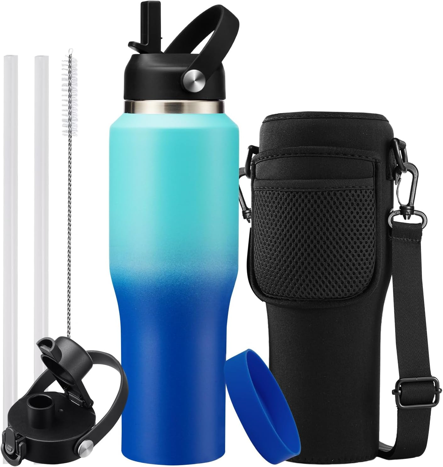 32oz Stainless Steel Insulated Water Bottle Leak Proof Vacuum Flask Sleeve - US