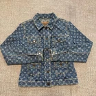 Used Louis Vuitton Monogram Denim Jacket Size 38 Indigo
