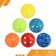 6pack Outdoor Pickleball Balls 40 Holes for Amateurs 6 Color