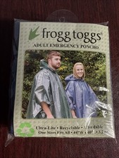 Frogg Toggs Adult Emergency Poncho Unisex One Size Fits All, Navy Blue, NIP NWT