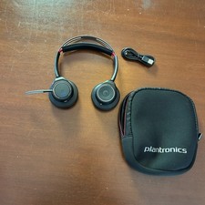 Plantronics Voyager Focus UC B825 Wireless Bluetooth Headset w/ Case Cord Tested