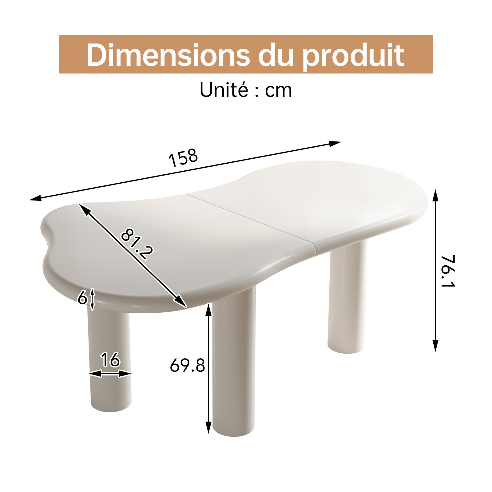 Table à manger et bureau 158 cm pour optimiser un studio étudiant - 2