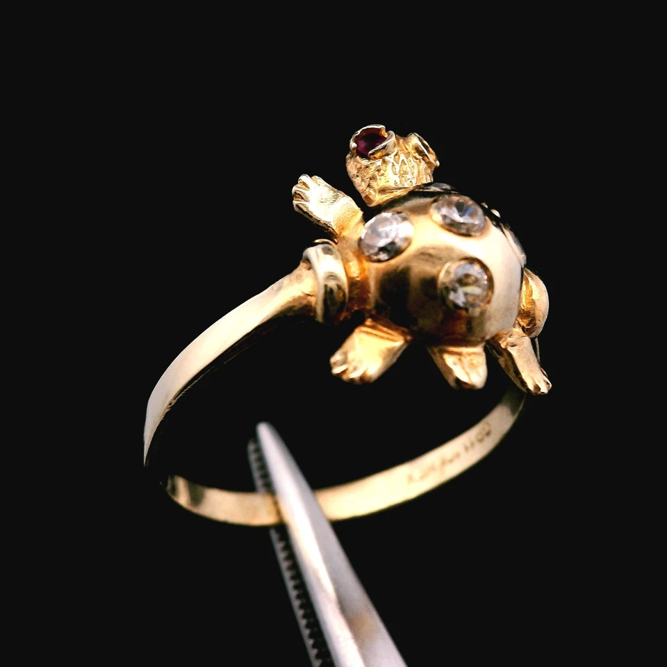 10KT Yellow Gold Turtle Ring – Size 6.25 – 1.71g (1.1 DWT) - Image 3 of 4