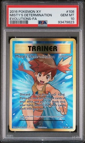 2016 POKEMON XY EVOLUTIONS #108 FULL ART/MISTY'S DETERMINATION PSA 10