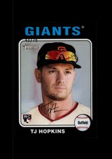 2024 Topps Heritage Chrome Black Refractors #628 TJ Hopkins RC 43/75 Giants