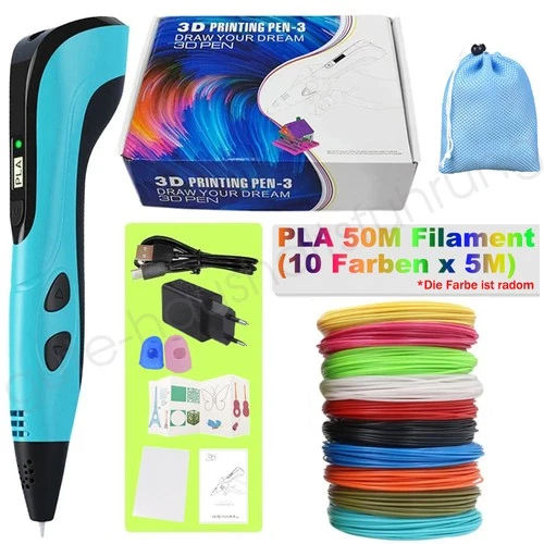 DIY Kinder 3D Rosa Stifte Set 3D Druckstift 59m 10Farben PLA Filament 3D Pen