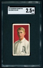 1909-11 T206 Sovereign Portrait - Eddie Collins HOF - SGC 2.5 Pop 1 Scarce Back