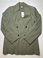 NWT A New Day Womens Olive Green Long Sleeve Two Button Blazer Jacket Size M