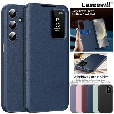 Caseswill for Samsung Galaxy S26 S25 S24 S23 Ultra Smart View Leather Flip Case