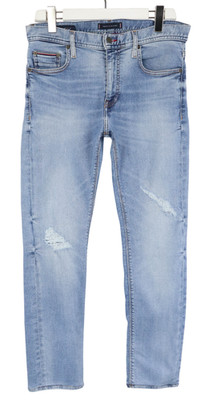 TOMMY HILFIGER Bleecker Stretch Slim Fit Jeans Herren W31/~L29 Faded Distressed