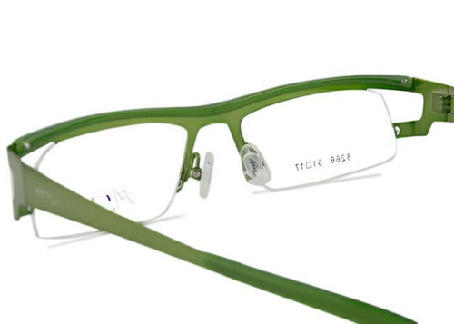 MOOL 8266 C4 R30 Brille Halbrand Eckig Grün Gestell Nur Aus Japan Neu - Bild 3 von 5