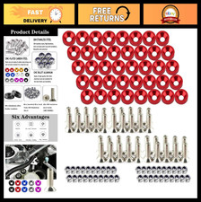 40 Pcs Engine Dress Up Kit - M6 Bumper Fender Washers Bolts Red