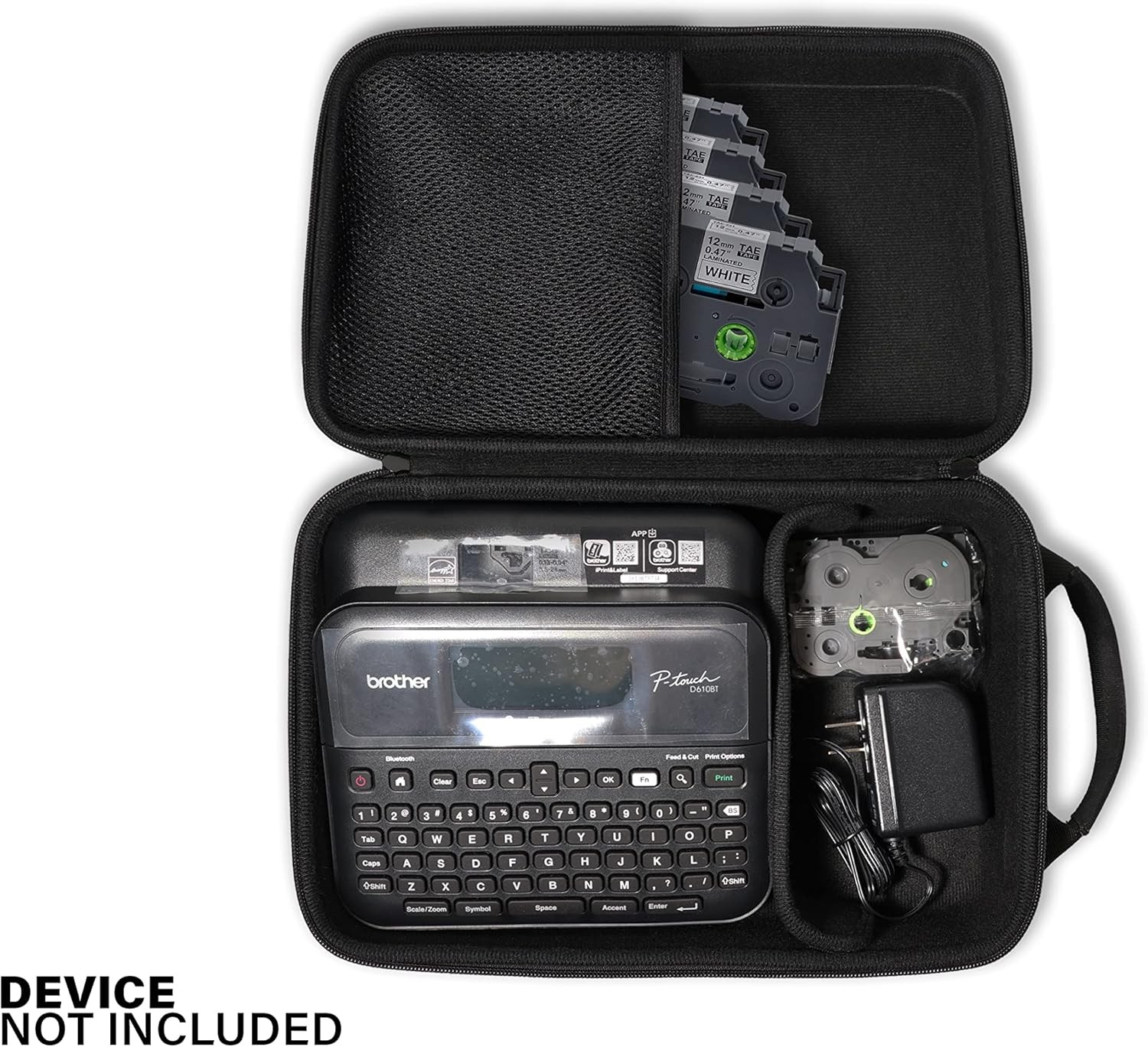 CaseSack Label Maker Case Customized for Brother P-Touch PT- D610BT Black 