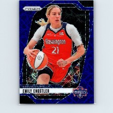 2024 Panini Prizm WNBA Emily Engstler #67 Blue Velocity Prizm Washington Mystics