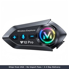 Motorcycle Helmet Bluetooth Headset 2 Way Intercom 550 Yards Hifi Sound Noise