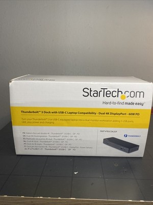 NEW - Startech thunderbolt 3 Dock w/ USB-C Compatibility Dual Monitor TB3CDK2DP