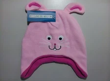 Winter Essentials Pink Girls Size 4-7 Soft Bunny Rabbit Hat 