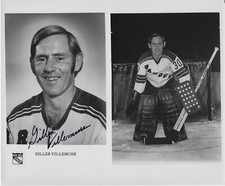 Gilles Villemure Autographed Signed 8x10 RARE NY Rangers Press Photo NHL - w/COA