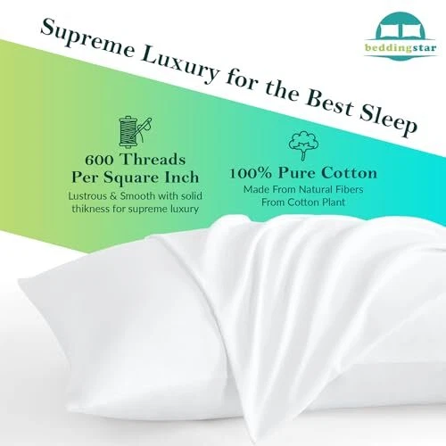 Travel Pillow Case 14x20 Size Egyptian Cotton Toddler Travel 14" x 20" White